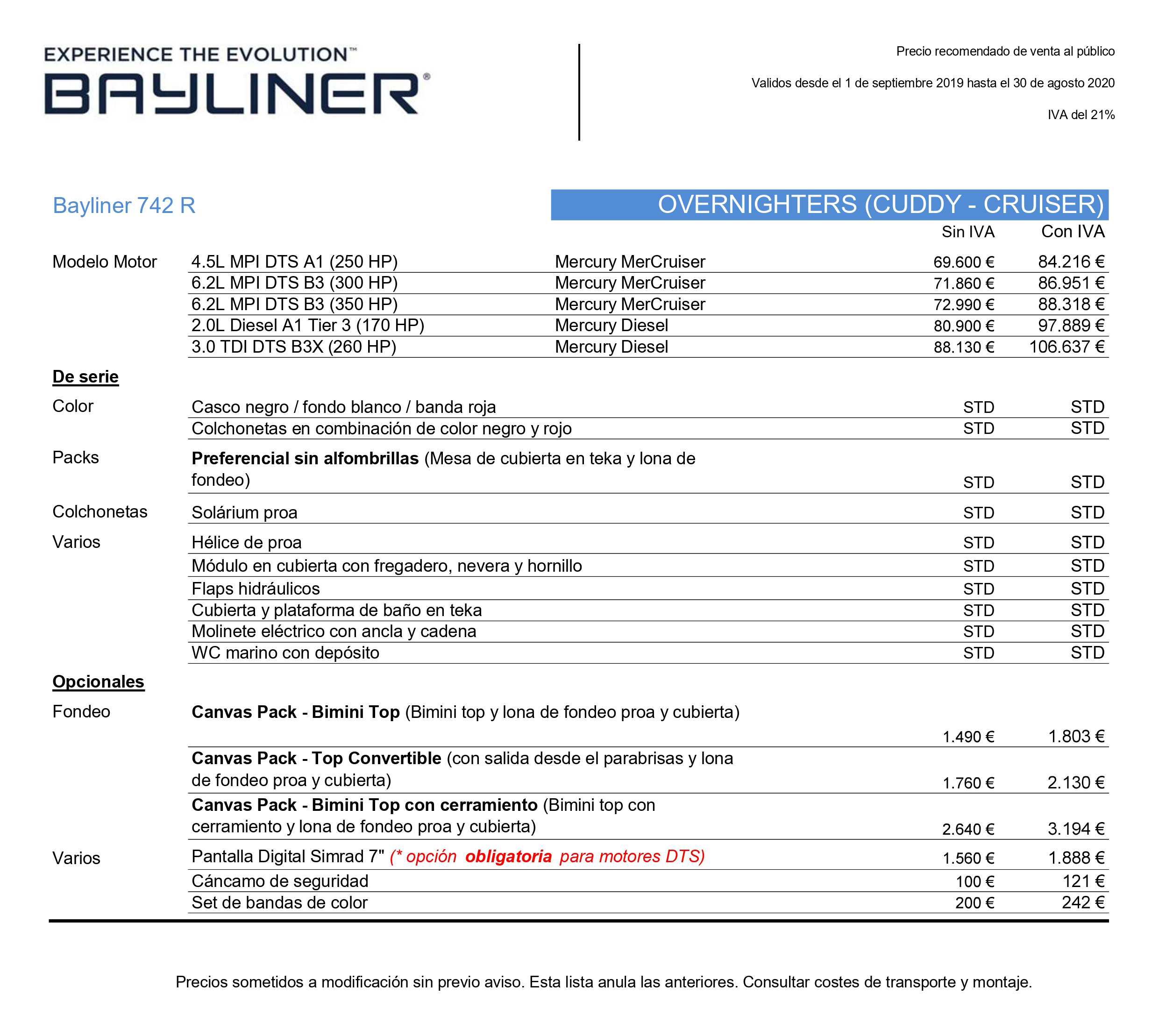 venta barcos bayliner 742 R cunit barcelona Tarragona Catalunya