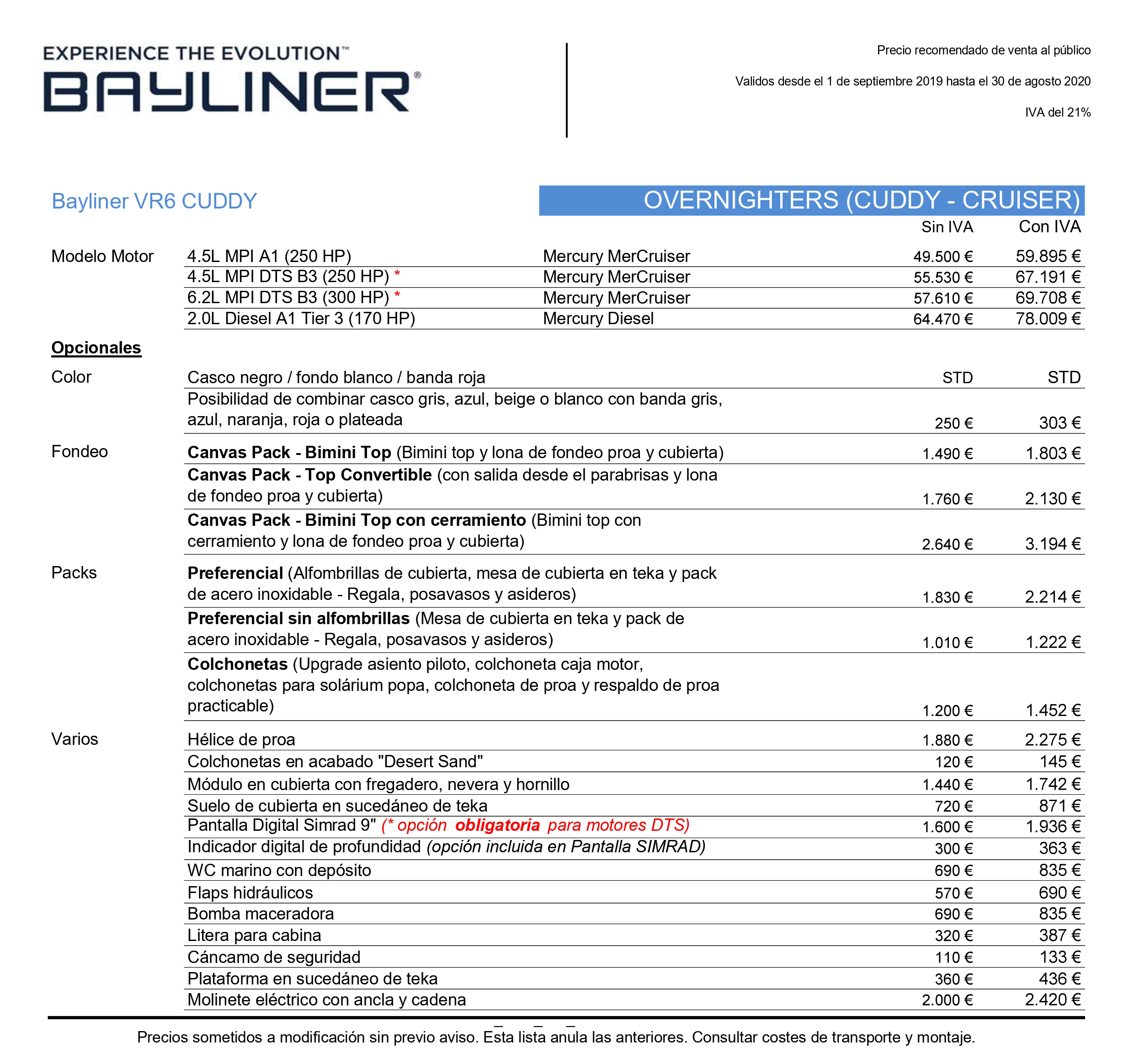 compra barco cunit tarragona barcelona vr6 cuddy